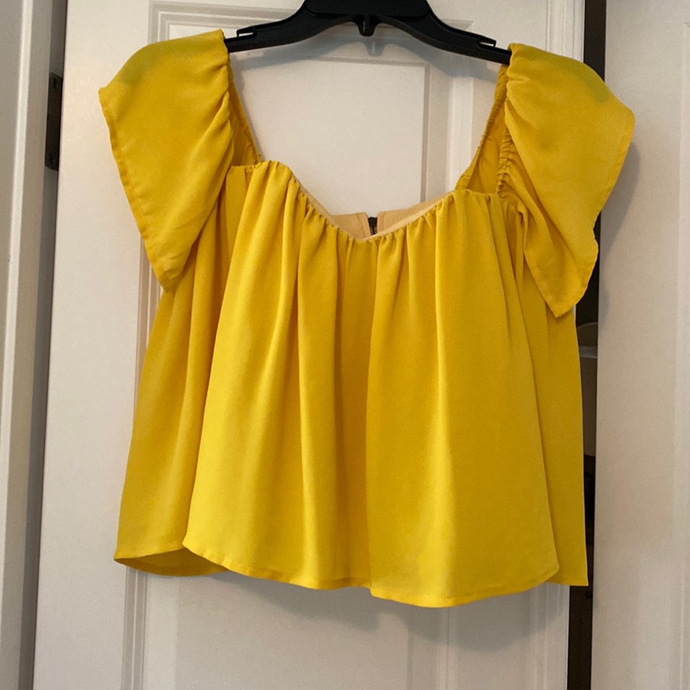 Yellow cropped blouse